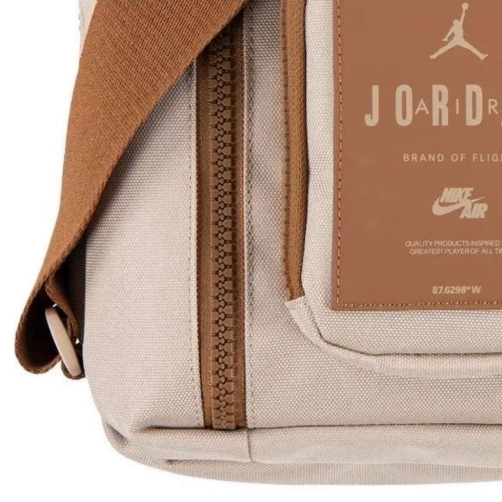 Nike Jordan Air Hesi Crossbody Sling Bag Tan Brown Jumpman Backpack Nylon Small - Picture 6 of 14
